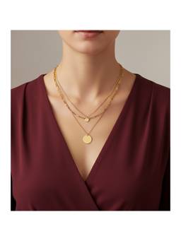 Veli Jewels - Coin Waterproof Layered Necklace