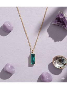 Veli Jewels - Emerald Flame 18K Gold Plated Necklace