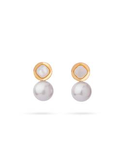 Veli Jewels - Golden Pura Pearl Earrings