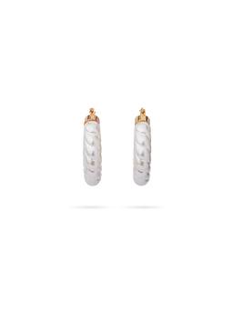 Veli Jewels - Pearl Tornado Hoop Earrings