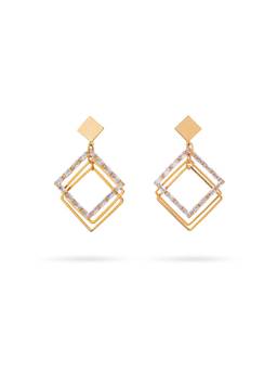 Veli Jewels - Fault Line 18K Gold Plated Danglers Earrings