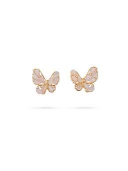 Veli Jewels - Mari Pose Butterfly 18K Gold Plated Stud Earrings