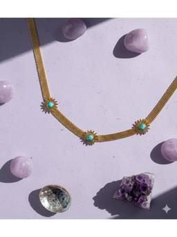 Veli Jewels - Eyelet 18K Gold Plated Necklace