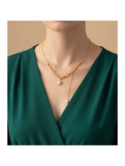 Veli Jewels - Lock Loop 18K Gold Plated Necklace