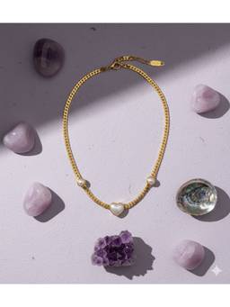 Veli Jewels - Vanilla Heart 18K Gold Plated Necklace