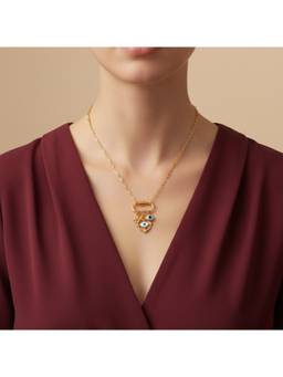 Veli Jewels - Asymmetric Evil Eye Waterproof Necklace