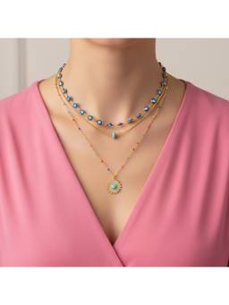 Veli Jewels - Mystic Eye 18K Gold Plated Layered Necklace
