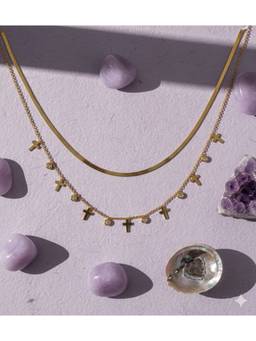 Veli Jewels - Cross Anti Tarnish Layered Necklace