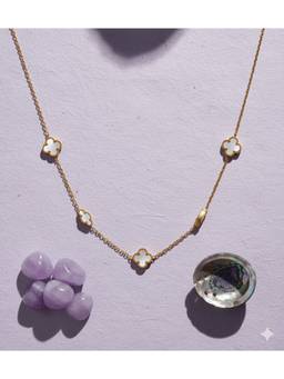 Veli Jewels - White Spade 18K Gold Plated Necklace