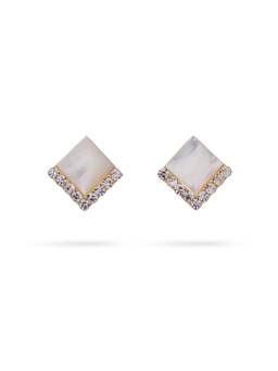 Veli Jewels - Stud Marble Square Stud Earrings