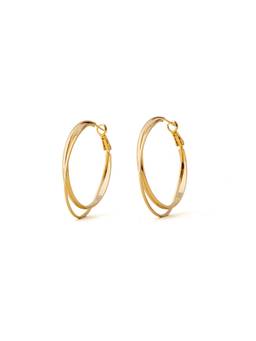 Veli Jewels - Intertwined Gold Hoop Earrings