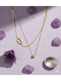 Veli Jewels - Vine 18K Gold Plated Layered Necklace
