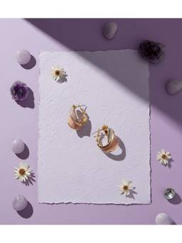 Veli Jewels - Mermaid Knot 18K Gold Plated Hoop Earrings