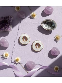 Veli Jewels - Marble Donut Stud Earrings