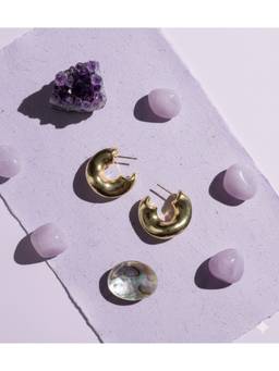 Veli Jewels - Gold Water 18K Gold Plated Hoop Earrings