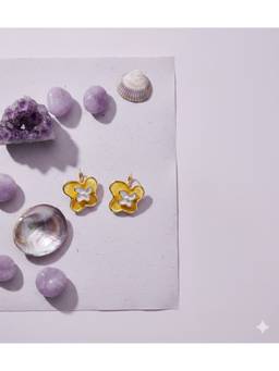 Veli Jewels - Flower Fluid Dangler Earrings