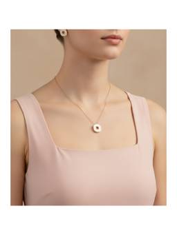 Veli Jewels - Pearl Swirl Square Jewellery Set