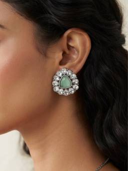 VENI - 92.5 Silver Plated Oxidized Earrings