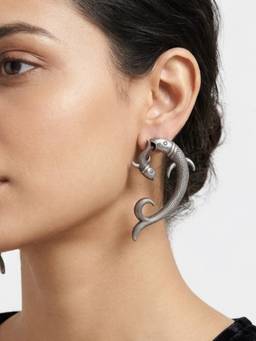 VENI - 92.5 Silver Plated Oxidized Earrings