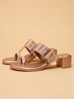 ERIDANI - Women Aaravi Pink Kolhapuri Heels