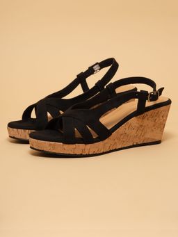 ERIDANI - Women Arlette Black Wedges Heels
