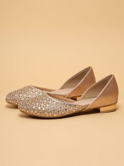 ERIDANI - Women Evani Rosegold Embellished Juttis