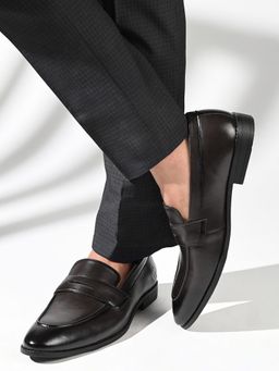 Louis Stitch - Jet Black Formal Slip-On Loafers for men