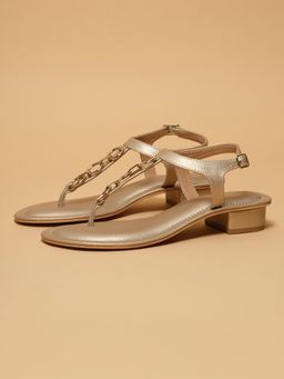 ERIDANI - Women Lilith Gold Embellished Block Heels