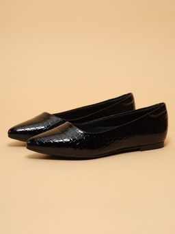 ERIDANI - Women Mirren Black Textured Ballerina