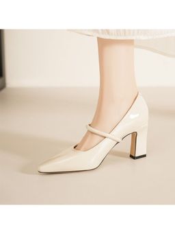 OZZARO - Women Ivory Command Block Heels