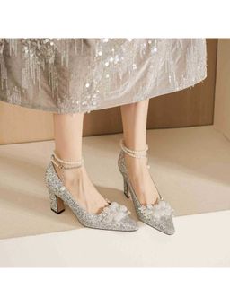 OZZARO - Women Silver Heer Jhilmil Pump Heels