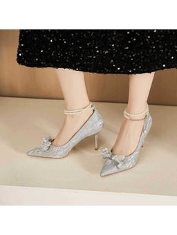 OZZARO - Women Silver Dancewali Raat Pump Heels
