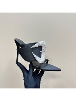 OZZARO - Women Black Crystal Control Stiletto Heels