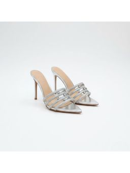 OZZARO - Women Silver Metallic Muse Stiletto Heels