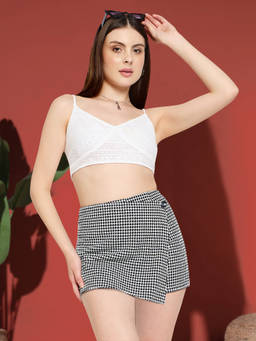 Martini - Women Black White Houndstooth Skort