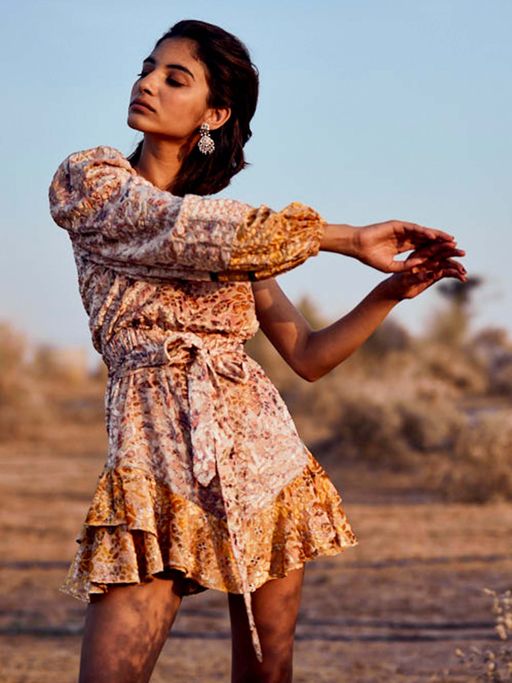 hemant and nandita one shoulder dress Hemant & Nandita One Shoulder Dress TrenLend