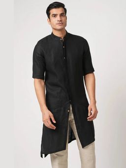 B Label - Black Metamorphosis Half Sleeve Kurta