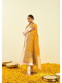 Sheetal Batra - Glaze Mustard Paisley Tilla Embroidery Odani