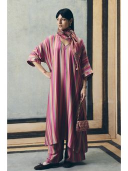 Paulmi & Harsh - Ayaka Women Silk Stripes Multicolour Kurta With Pant