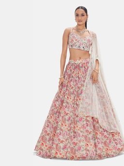 Basanti Kapde aur Koffee - Pink The Sacred Gardenia Lehenga With Choli And Dupatta