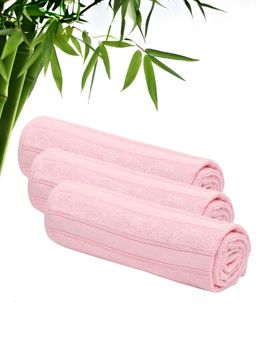 The Better Home - 3 Bamboo Hand Towels-Pink (S)