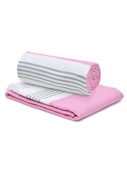 The Better Home - 6 Dobby Turkish Bath Towels-Pink (M)