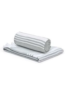 The Better Home - 6 Herringbone Turkish Bath Towels-Grey (M)