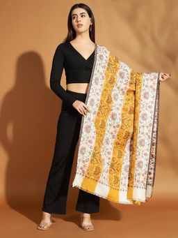 Zamour - Floral Pattern Two Tone Kani Wool Shawl