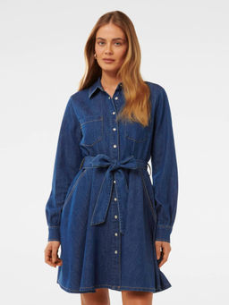 Forever New - Colette Blue Denim Shirt Dress with Belt (Set of 2)