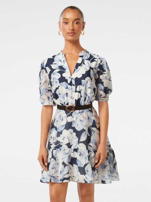 Buy Forever New Brinkley Petite Floral Puff Sleeve Mini Dress with Belt  (Set of 2) Online