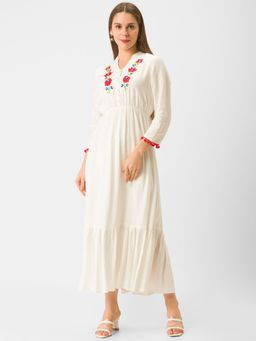 Globus - Ecru Embroidered Dress