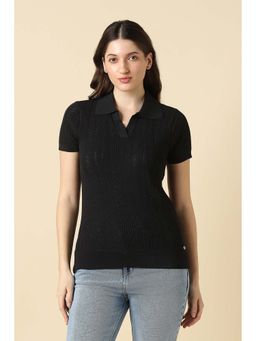 Allen Solly - Women Black Textured Casual Top