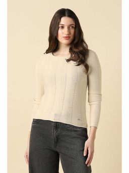 Allen Solly - Women Beige Textured Casual Top