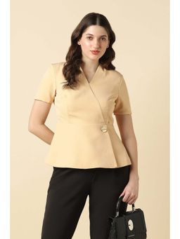 Allen Solly - Women Beige Solid Formal Top